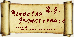 Miroslav Granatirović vizit kartica
